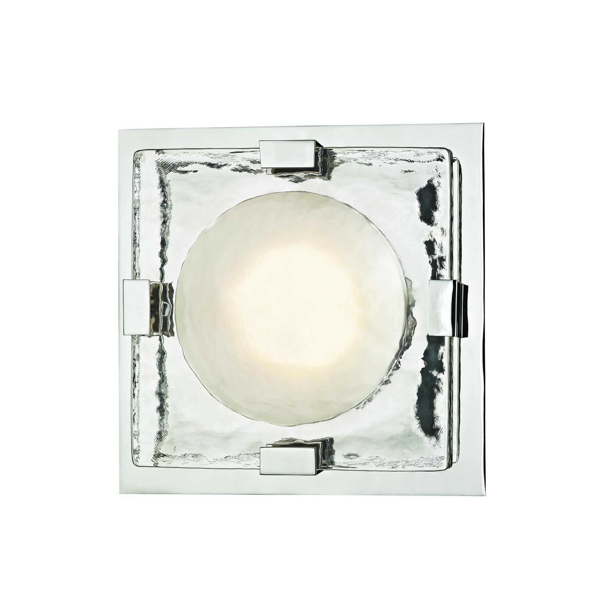 Shown in Polished Nickel finish and Etched glass